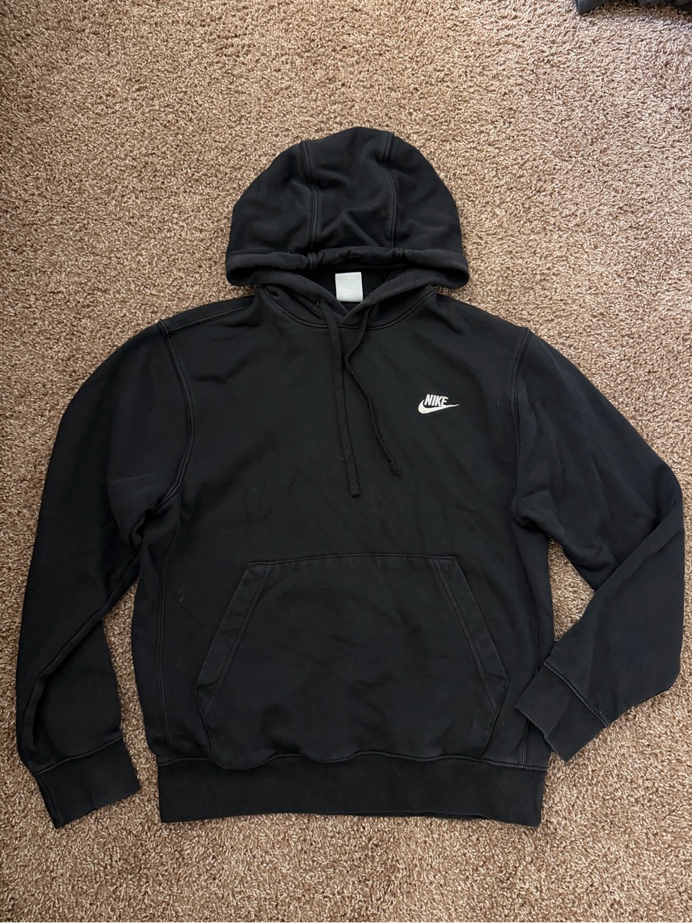 Nike Black Pullover Hoodie with White Swoosh